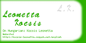 leonetta kocsis business card